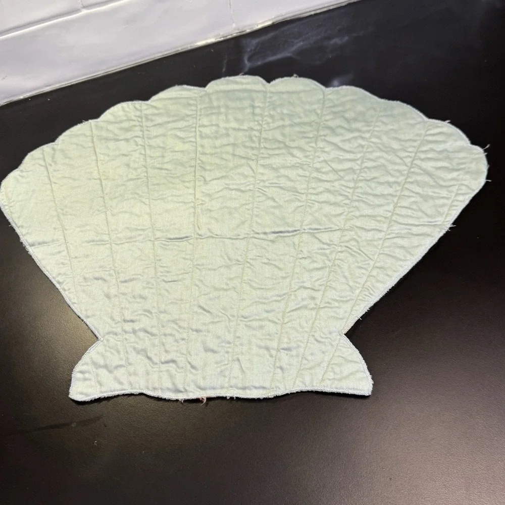 Sea Shell Handmade Quilted Reversible Placemats or topper Multi Colored Set of 8